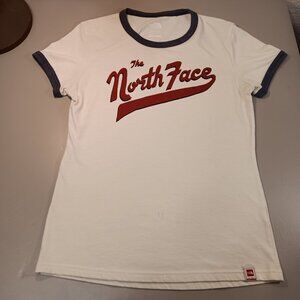 The North Face women's Slim Fit graphic logo ringer T-shirt tee sz Medium